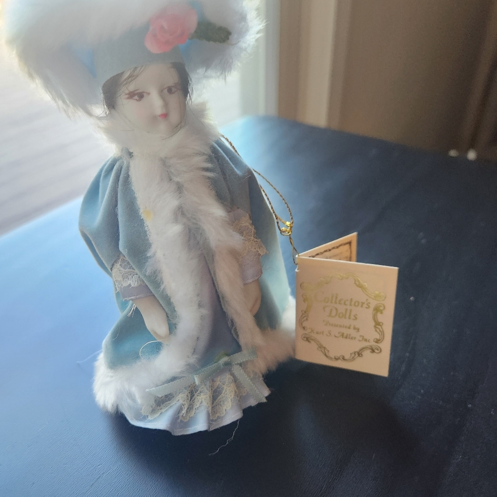 Kurt Adler Blue and White Collectible Doll